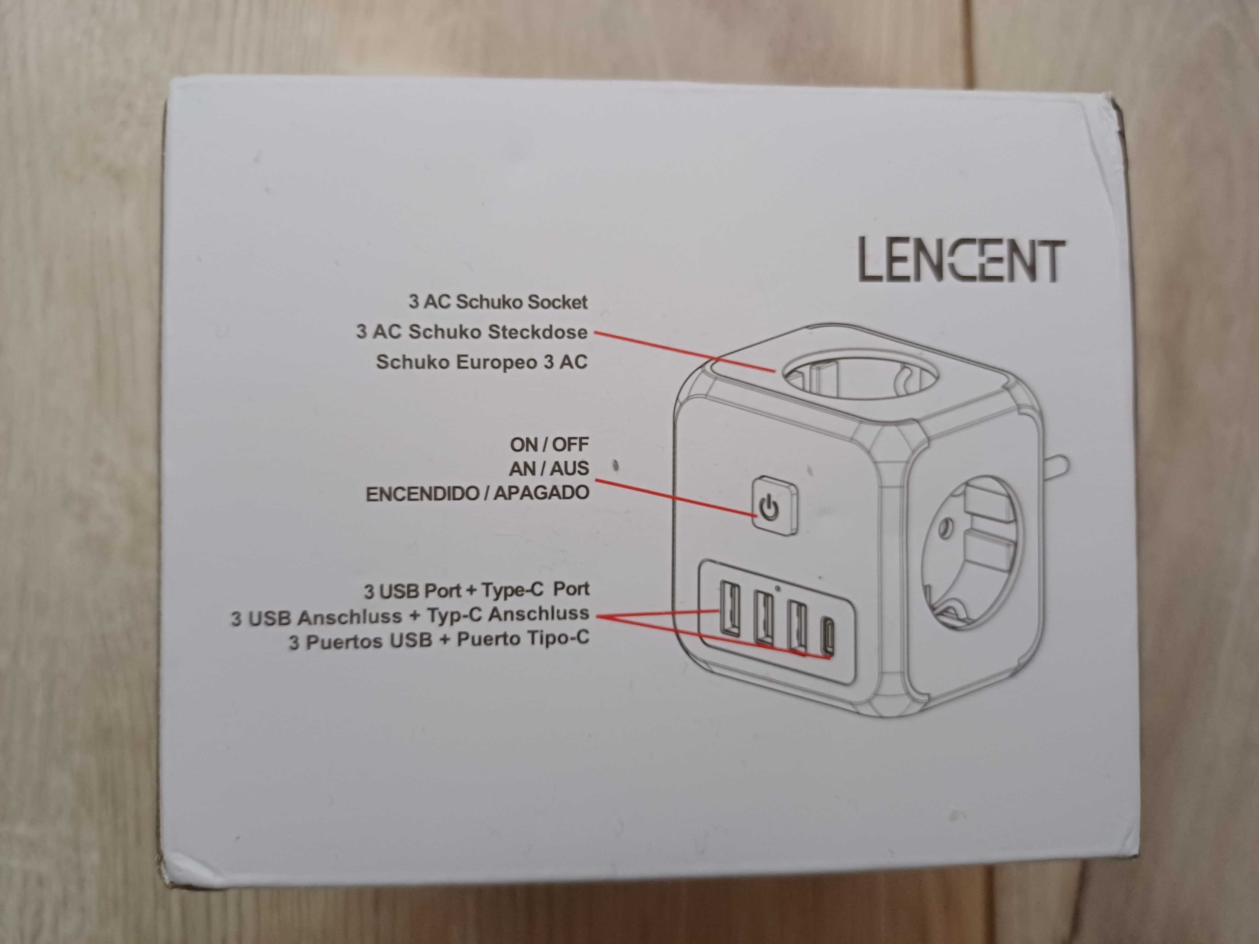 Чисто нов разклонител тип куб с 3 шуко гнезда + 3 х USB-A + 1 x Type-C