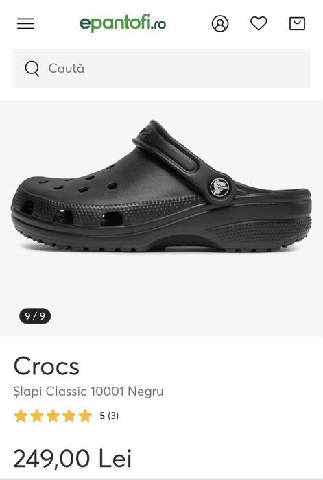 Slapi crocs basic,negri,marimea 44