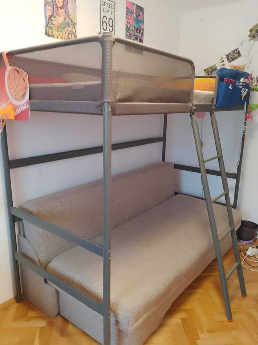 Pat supraetajat Tuffing + saltea Husvika de la IKEA