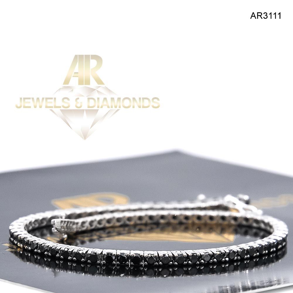 Bratara Tennis Aur 18K cu Diamante Negre model nou ARJEWELS(AR3111)