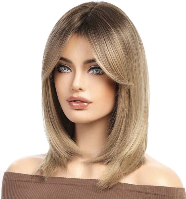 NOUA, Peruca blond natural, radacini negre