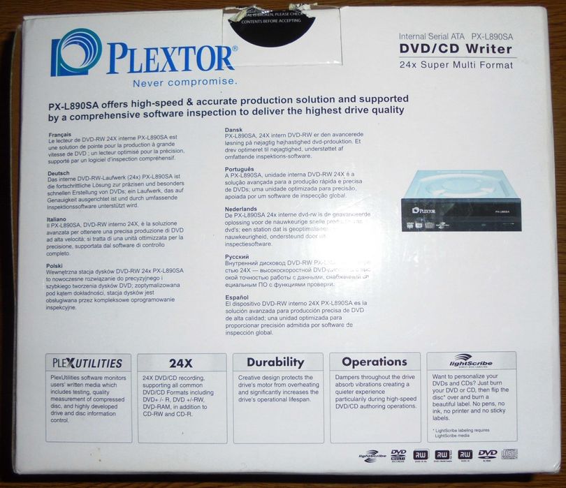Vand un DVD/CD Writer Plextor PX-L890SA , nou