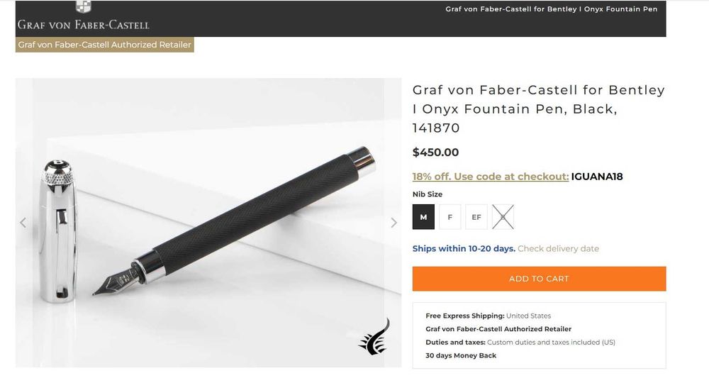 Stilou Graf von Faber-Castell Bentley Onyx M