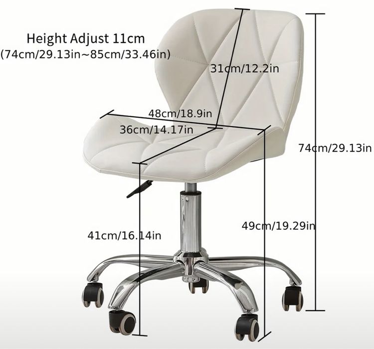 Сив козметичен стол на колелца