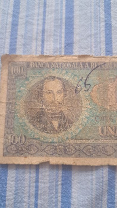 Bancnota 100 lei Nicolae Balcescu 1966