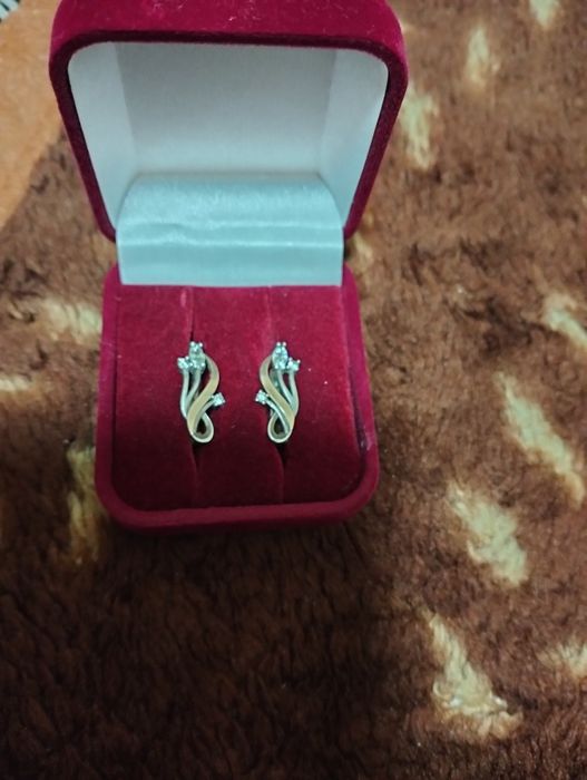 Серьги ,кольцо ,серебро с позолотой