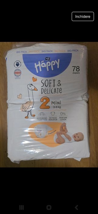 Pampersi  Happy 3-6 kg 78 bucati