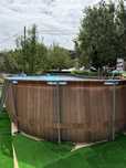 Piscina de 6.1/3,66/1.22 cu pompa pe nisip.