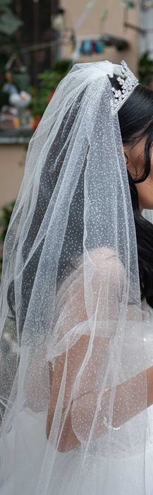 Voal cu sclipici pentru mirese