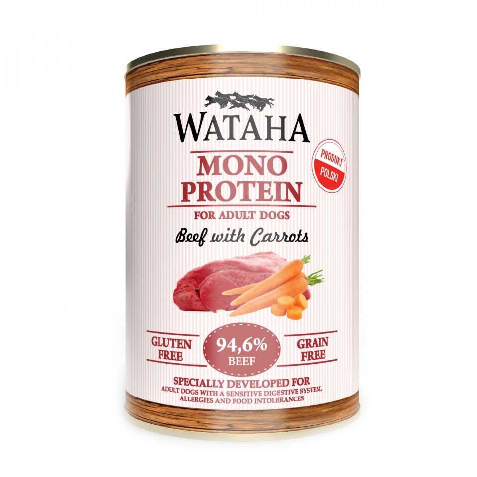 Conserva Wataha MONO PROTEIN Caine Adult, 94,6%Carne, Vita&Morcov,400g