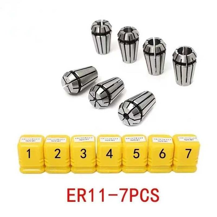 Mandrina CNC ER11 pentru ax 8mm cu 7 pensete 1-7mm