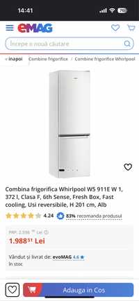 Combina frigorifica whirlpool w5911ew1