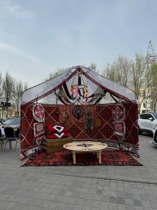 Прокат Пол Юрта в Шымкенте Жарты Киіз Қазақ Үй Шаңырақ Беташар Той