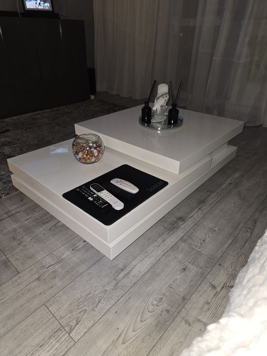Masa cafea Alb lucios