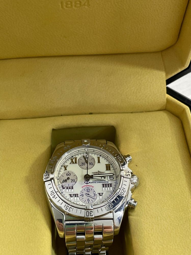 Breitling cockpit automat chronograph cadran mother of pearls