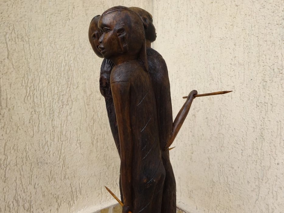 Statueta tribala africana in lemn de abanos, Masai, Kenya - Raritate