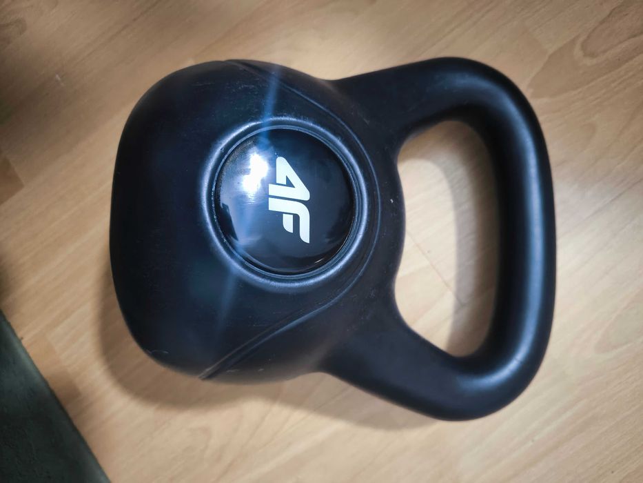 Bara gantera filet cauciuc  metal masiv kettlebell 12kg gantera 22.5kg