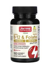 Jarrow Formulas метильная форма витамина B12,  метилфолат  P-5-P