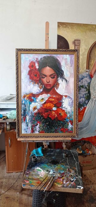 Portrete la comanda,caricatura pictata manual,NU DIGITALA