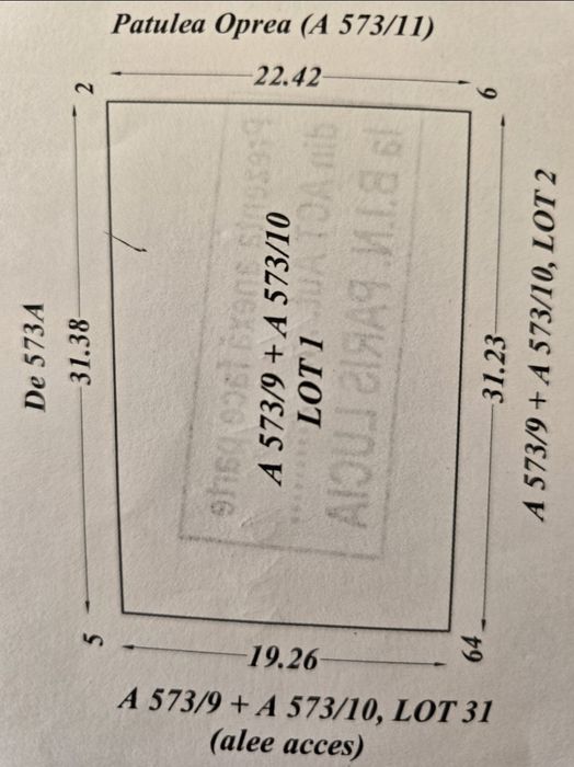 Vand 1 Lot Teren 650 mp deschidere la 2 strazi,Asfalt, la Plaja Corbu