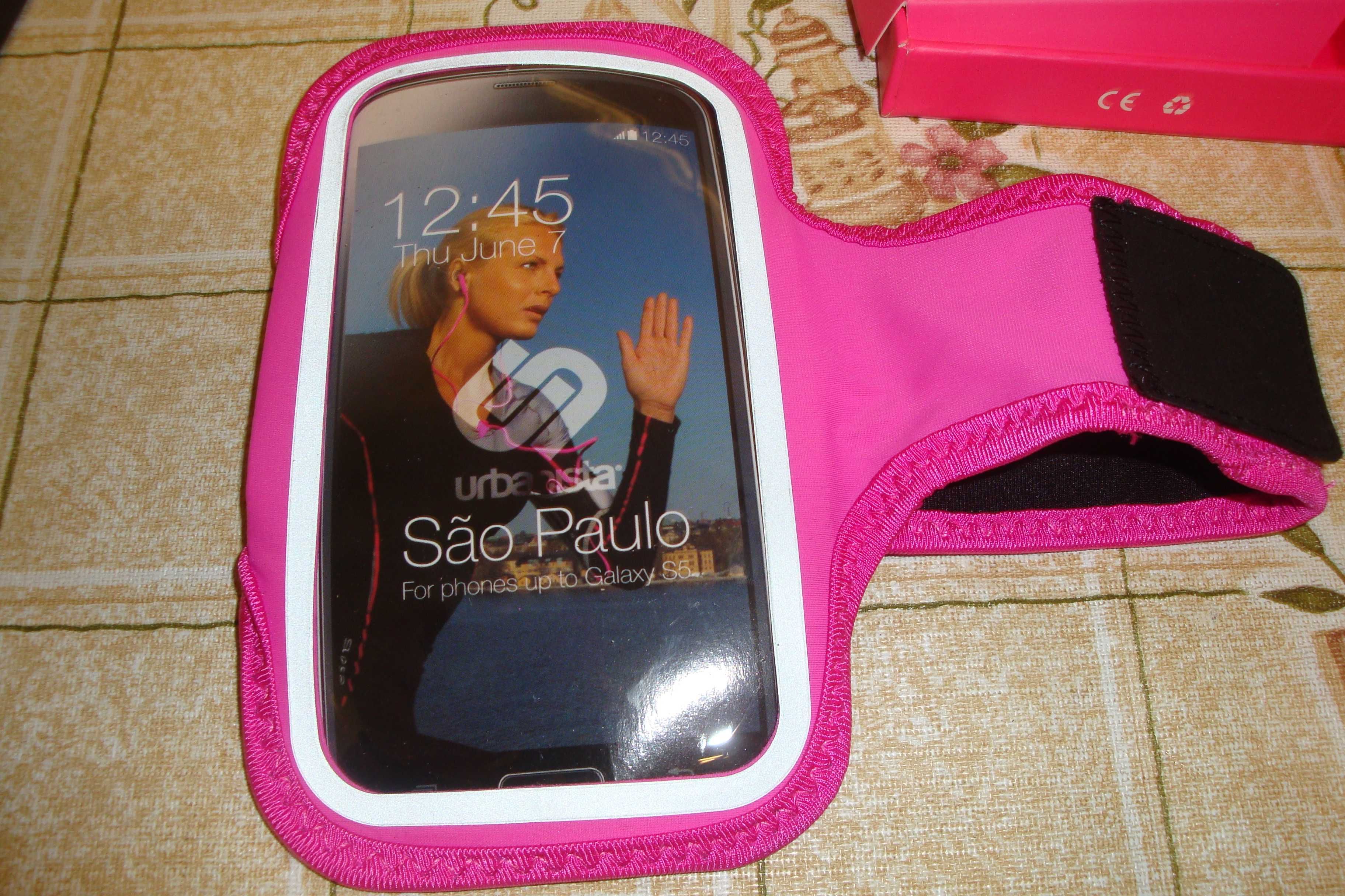 husa telefon prindere brat armband premium roz telefon mp3 ipod