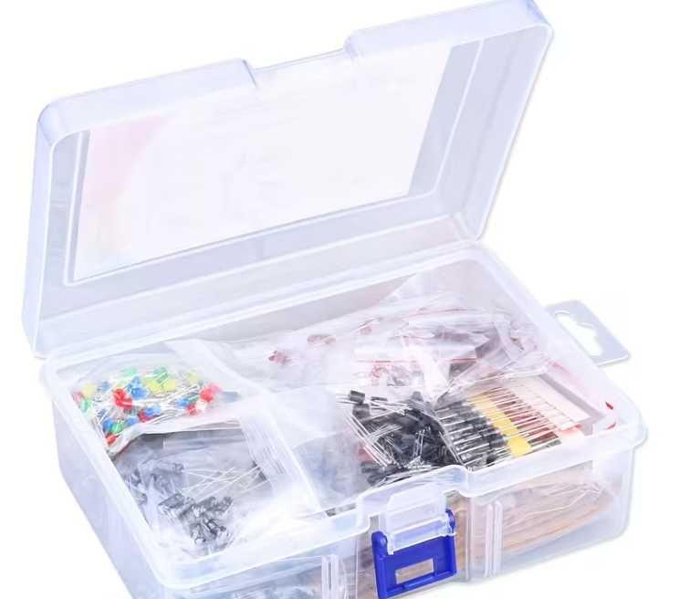 Pachet 1400 piese electronice rezisotri tranzistori cond Arduino DIY