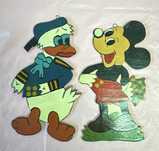 Decorațiuni Vintage din Lemn - Donald Duck și Mickey Mouse