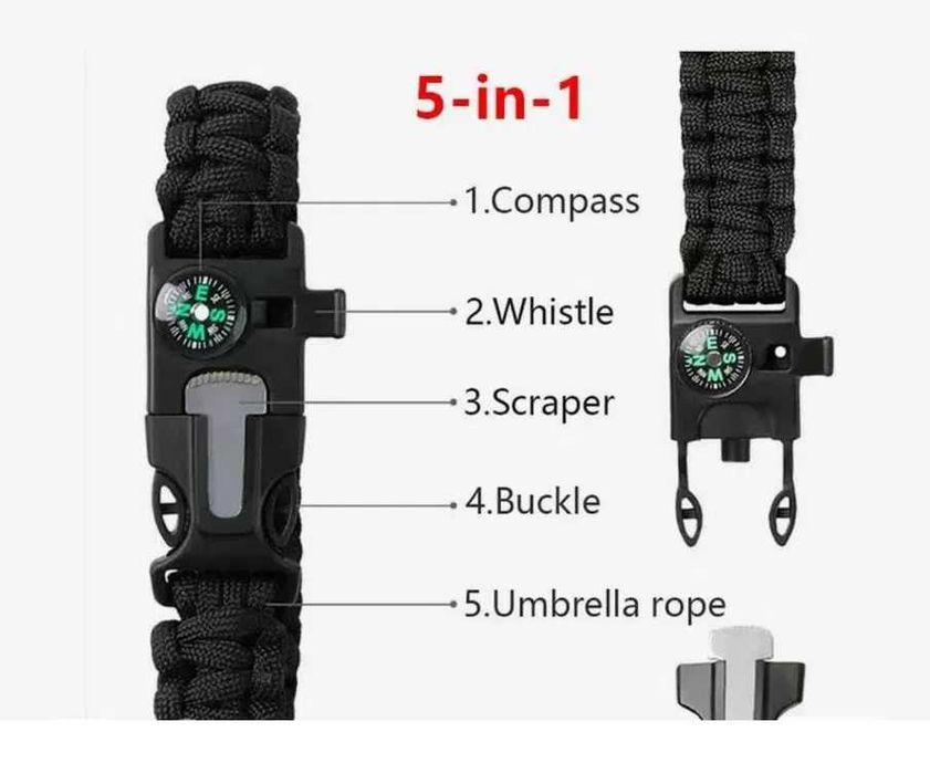 Гривна за оцеляване с компас 5 в 1.