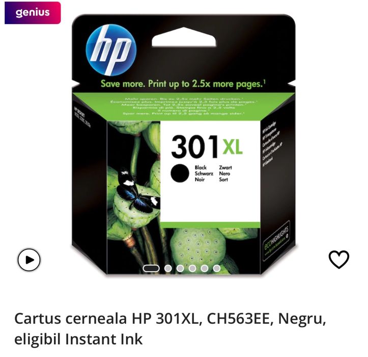CARTUȘE CERNEALĂ HP 301 XL noi sigilate