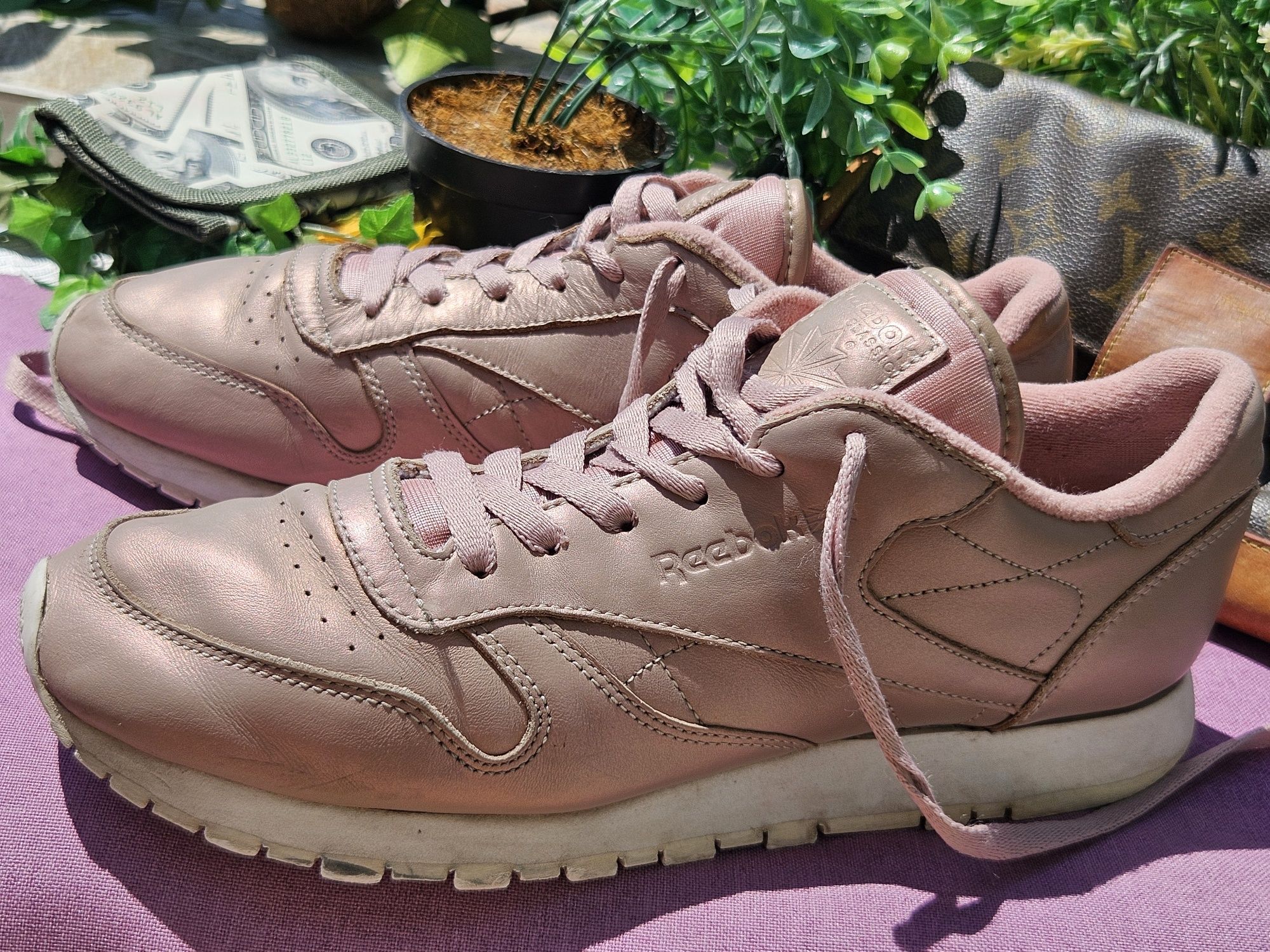Reebok кецове кецове от кожа в розово