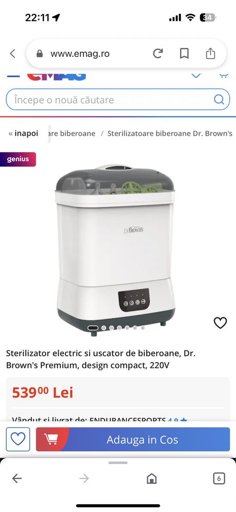 Sterilizator electric biberoane