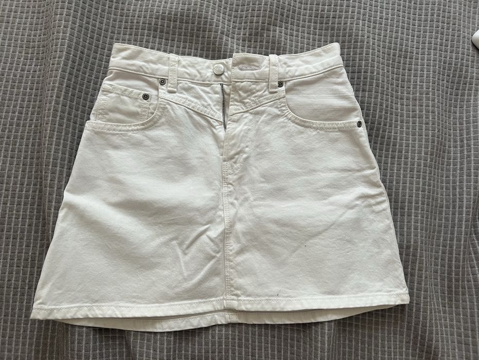 Бяла дънкова пола Pepe Jeans