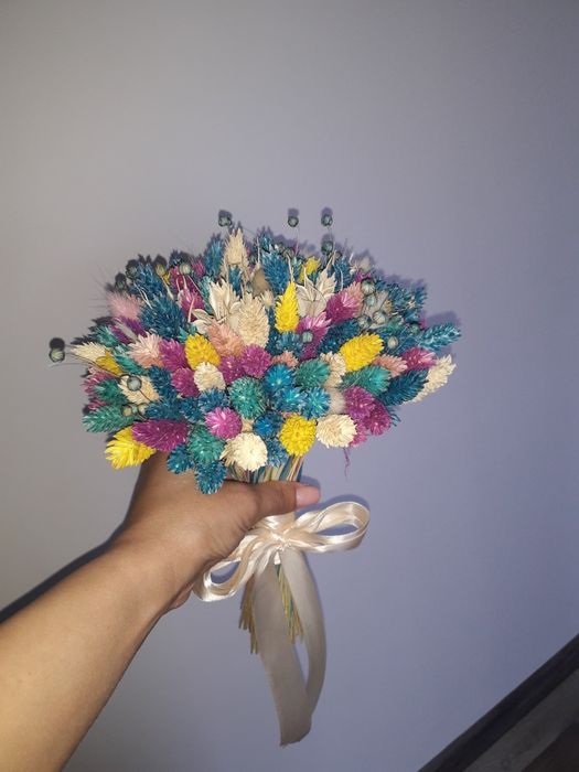 Buchet mireasa nase flori uscate