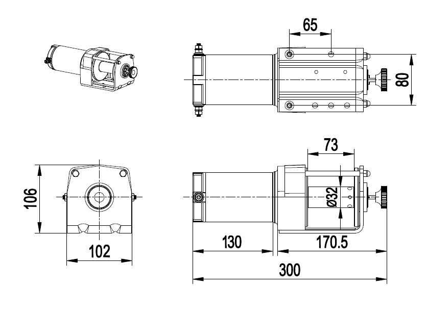 Troliu electric HUSAR 3000 lbs (1361 kg)