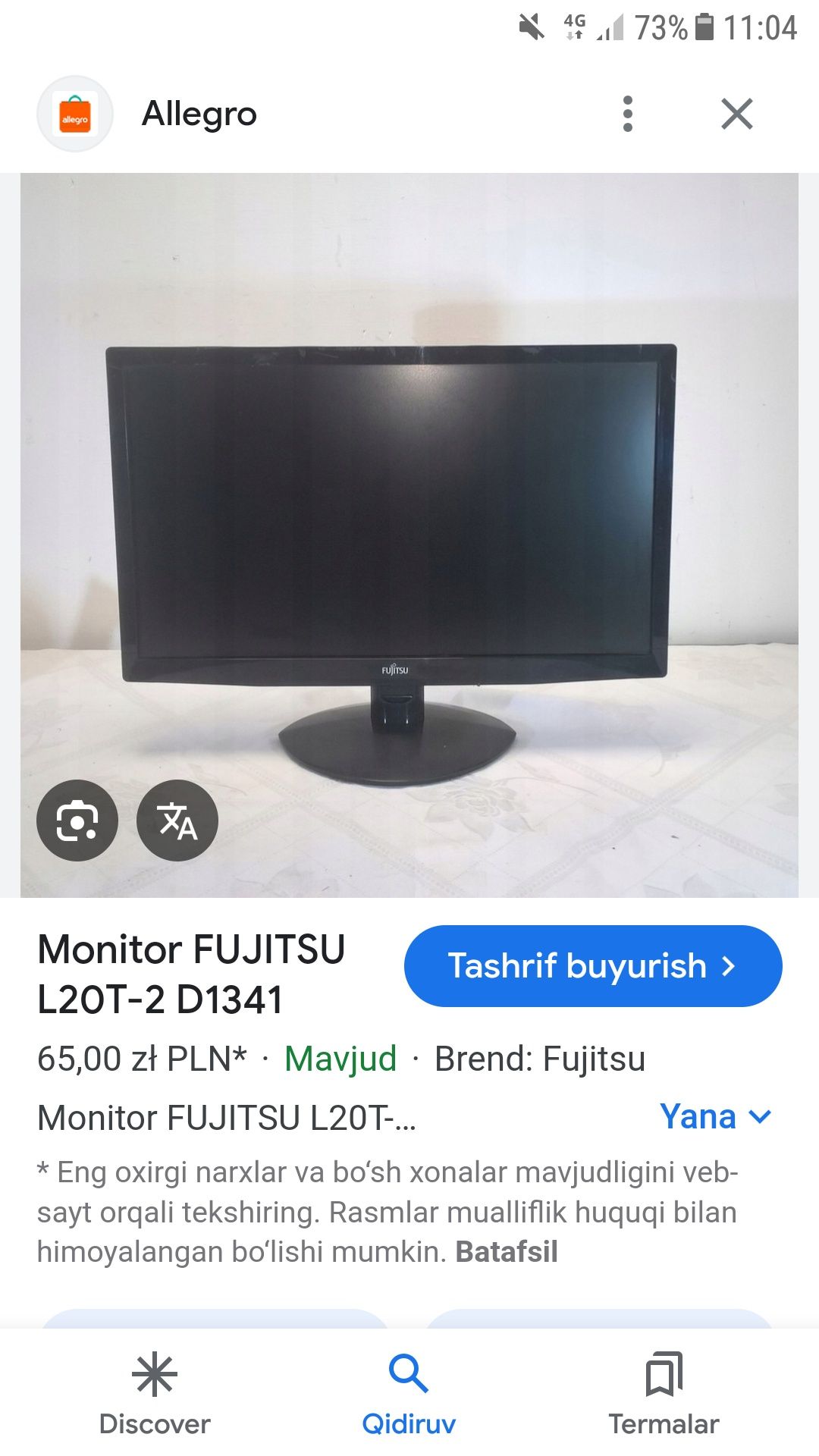 Manitor fujitsu 20 duyum