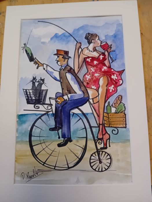 Серия карикатур , масло, акварель