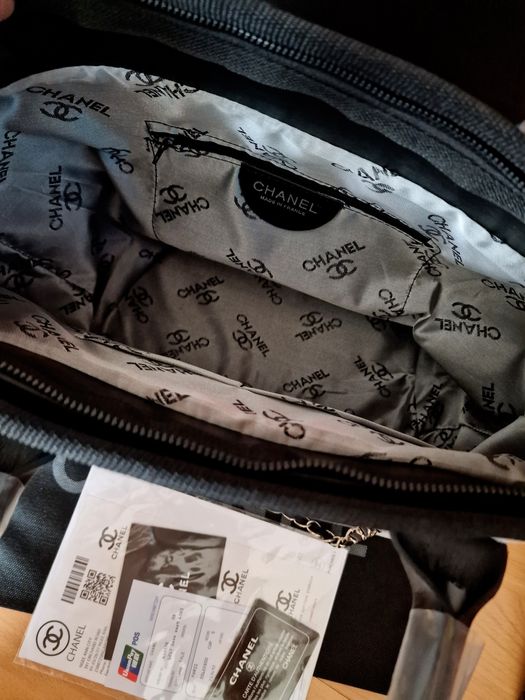 Geanta damă, material textil, logo brodat,saculet, etichetă incluse