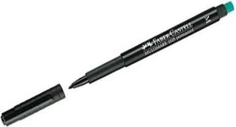 Нов перманентен маркер Faber Castell - черен с гума