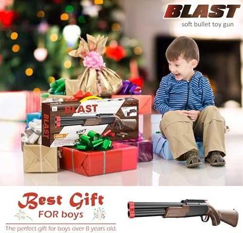 Нова Играчка бластер с изхвърлящи се гилзи – 80 меки куршума за деца