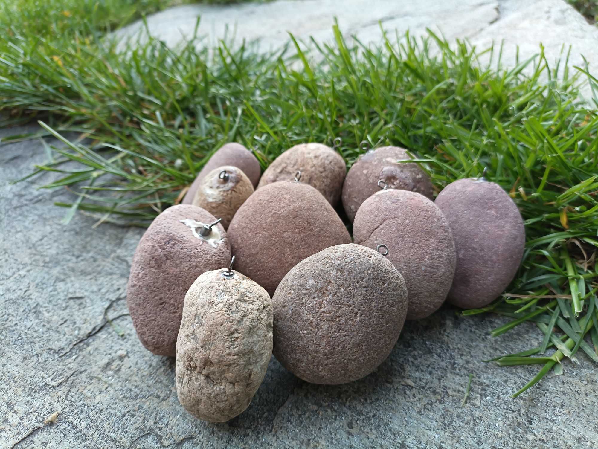 Риболовни тежести от естествен речен камък