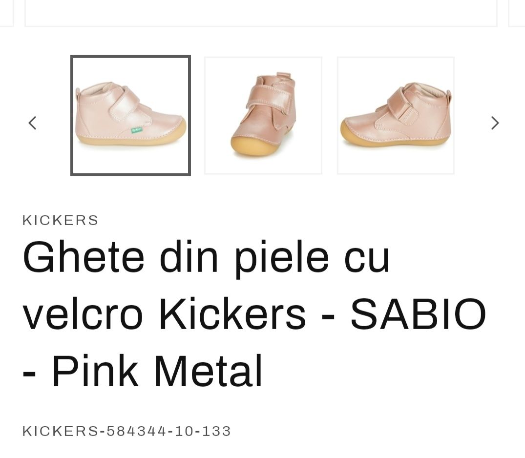 Ghetuțe Kickers Pink Metal