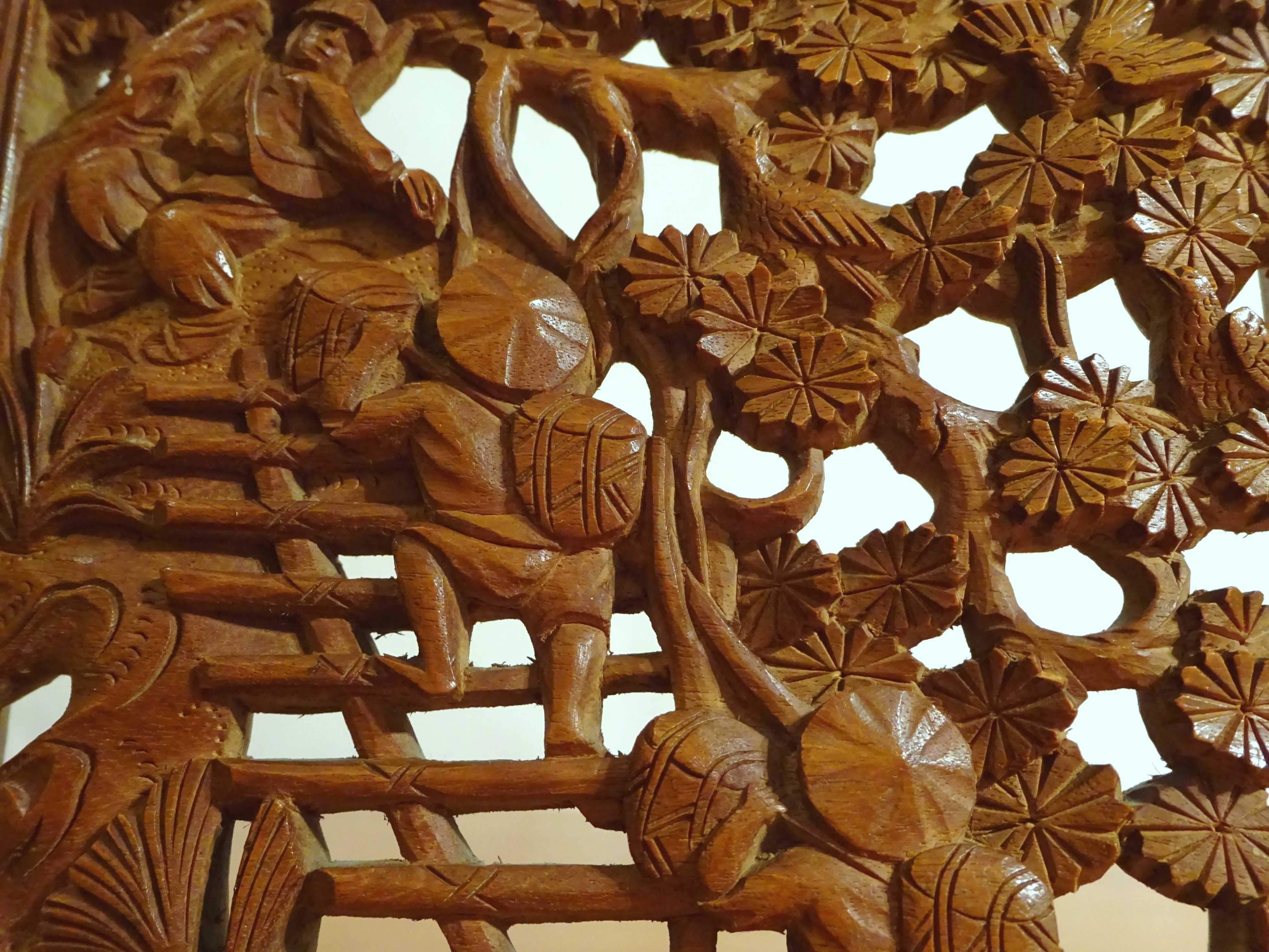 Panou asiatic vechi |lemn sculptat si traforat| Vietnam
