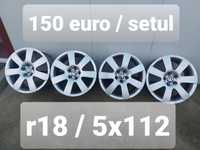 Set jante aluminiu r18 / Vw Audi Skoda Seat / 5x112 / ET 45