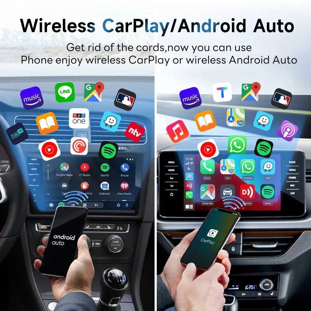 Adaptor Wireless Apple CarPlay Android Auto VAG Mercedes Mazda Renault