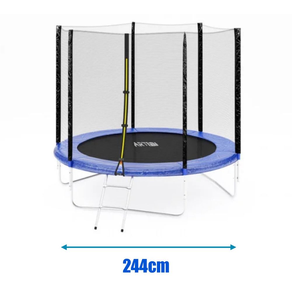 Батут 8ft с защитной сеткой и лестницей, 3 ноги 244 см