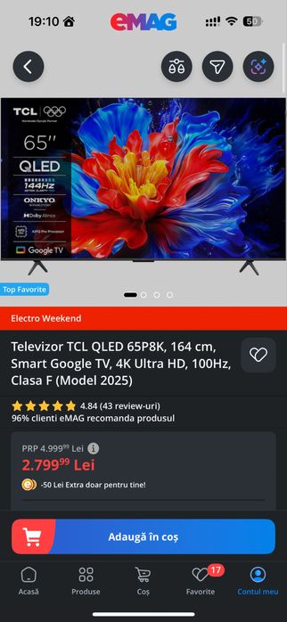 TV TCL QLED 65P8K 164cm 4K ( Model 2025 )