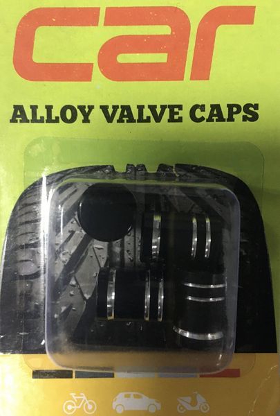 Капачки за вентили Метални Черни Комплект 4 броя