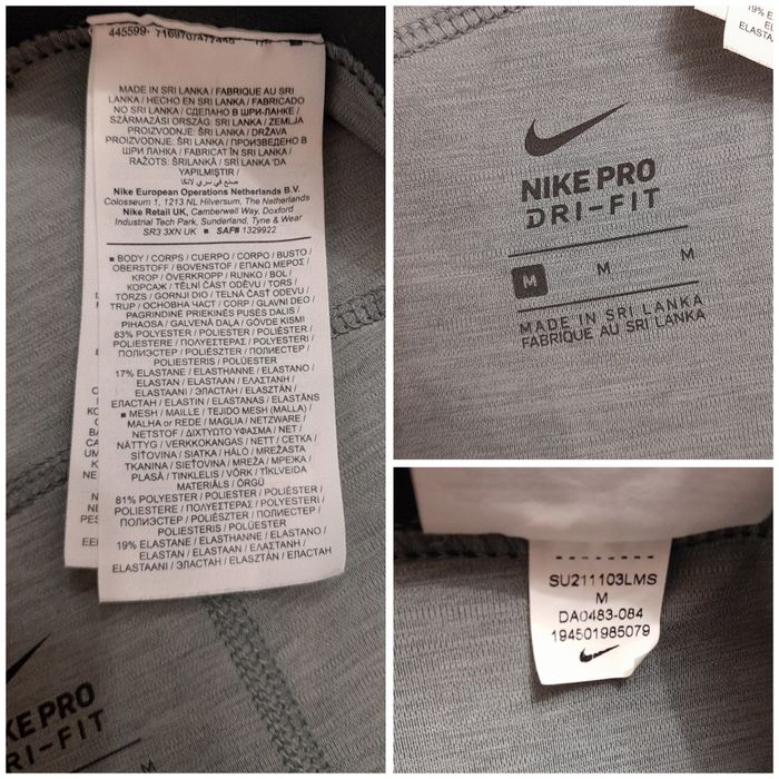 Colanti NIKE PRO cu insertii de plasa si tehnologie Dri-Fit sport nr M