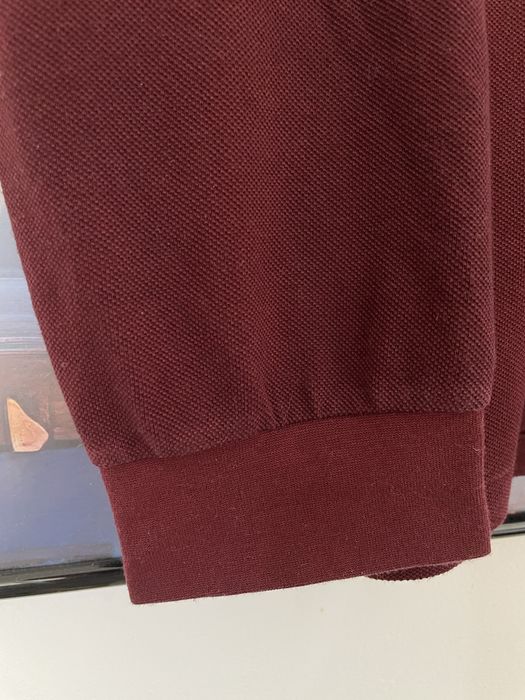 Lacoste Classic Fit Burgundy Polo Neck Men's Long Sleeve T-shirt