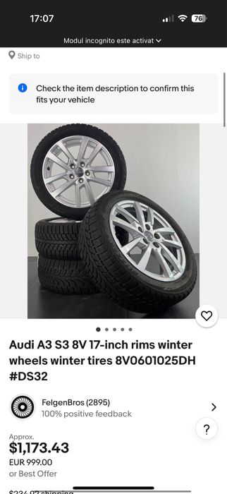 Jante oem 5x112 Audi A3 2016 /skoda/seat R17